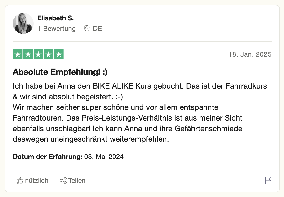 Bike Alike Bewertung von Trustpilot