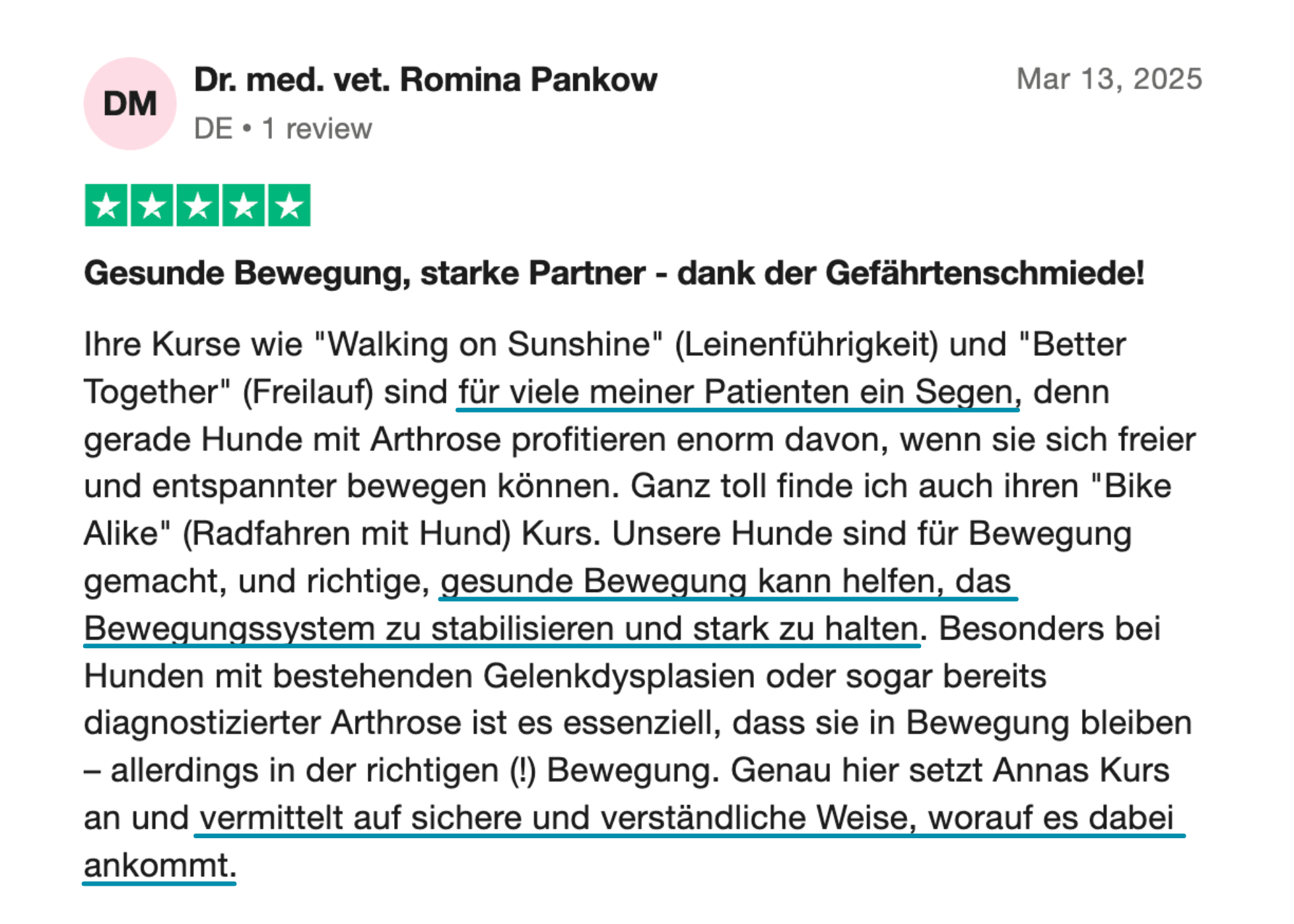 Testimonial Bike Alike Trustpilot